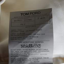 Tom Ford Off-White Wool & Mohair Satin Detail Tuxedo Blazer S