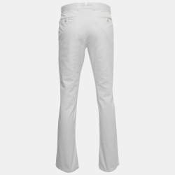 Pre Owned Tom Ford White Cotton Straight Fit Trousers M
