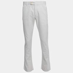 Pre Owned Tom Ford White Cotton Straight Fit Trousers M
