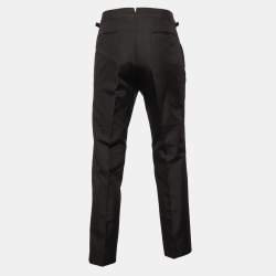 Pre Owned Tom Ford Black Cotton & Wool Regular Fit Trousers M