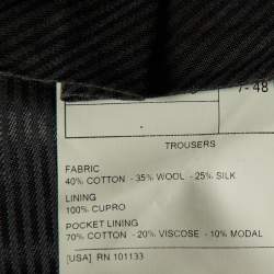 Pre Owned Tom Ford Black Cotton & Wool Regular Fit Trousers M
