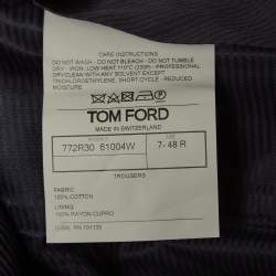 Pre Owned Tom Ford Navy Blue Cotton Regular Fit Pants M
