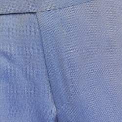 Tom Ford Blue Chambray Silk Blend Straight Fit Trousers M
