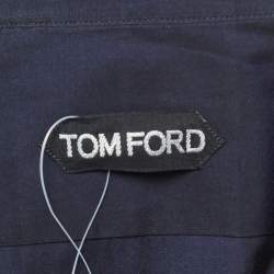 Pre Owned Tom Ford Navy Blue Cotton Long Sleeve Shirt M