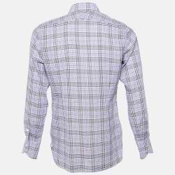 Pre Owned Tom Ford Purple Plaid Checked Cotton Long Sleeve Shirt M