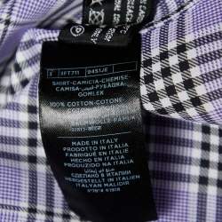Pre Owned Tom Ford Purple Plaid Checked Cotton Long Sleeve Shirt M