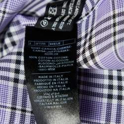Pre Owned Tom Ford Purple Plaid Checked Cotton Long Sleeve Shirt M