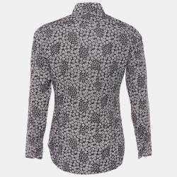 Pre Owned Tom Ford Black Floral Print Cotton Long Sleeve Shirt M