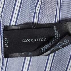Pre Owned Tom Ford Navy Blue Striped Cotton Long Sleeve Shirt M