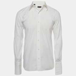 Pre Owned Tom Ford White Cotton Double Cuff Long Sleeve Shirt S