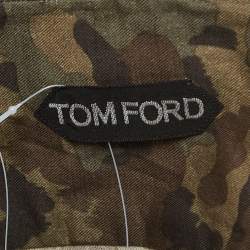 Pre Owned Tom Ford Green Camouflage Print Cotton Long Sleeve Shirt M