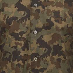 Pre Owned Tom Ford Green Camouflage Print Cotton Long Sleeve Shirt M