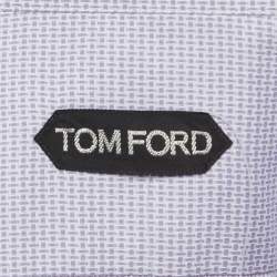 Tom Ford Lavender/White Textured Cotton Long Sleeve Shirt M