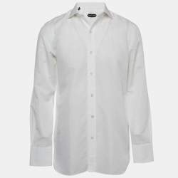 Pre Owned Tom Ford White Cotton & Linen Long Sleeve Shirt M