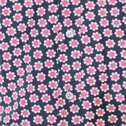 Pre Owned Tom Ford Black/Pink Floral Print Cotton & Silk Long Sleeve Shirt S