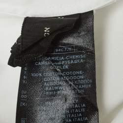 Pre Owned Tom Ford White Cotton Textured Paneled Long Sleeve Shirt M