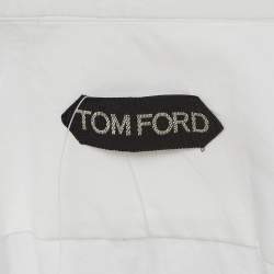 Pre Owned Tom Ford White Cotton Textured Paneled Long Sleeve Shirt M
