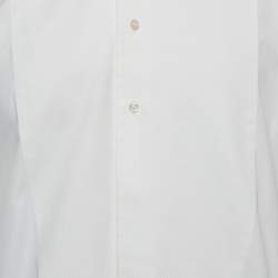 Pre Owned Tom Ford White Cotton Textured Paneled Long Sleeve Shirt M