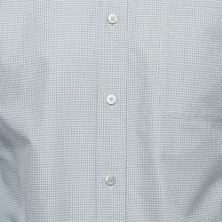 Pre Owned Tom Ford Grey Pin Checked Cotton Button Down Shirt M