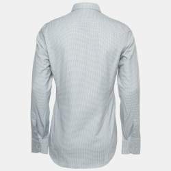Pre Owned Tom Ford Grey Pin Checked Cotton Button Down Shirt M