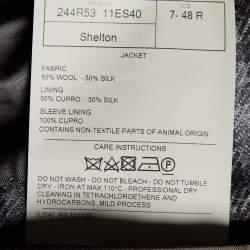 Tom Ford Grey Checked Wool & Silk Shelton Single Breasted Blazer M