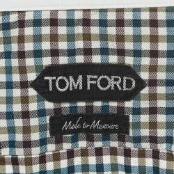 Pre Owned Tom Ford Multicolor Checked Cotton Button Front Shirt L