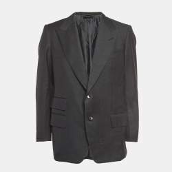 Tom Ford Grey Wool Double Breasted Blazer XXL