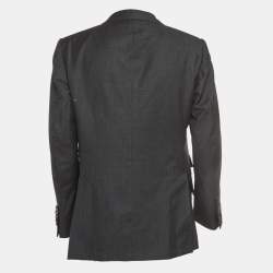 Tom Ford Grey Wool Double Breasted Blazer XXL