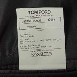 Tom Ford Black Pinstripe Wool Single Breasted 3 Piece Suit XL