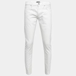 Pre Owned Tom Ford White Denim Straight Fit Jeans M Waist 32''