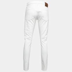 Pre Owned Tom Ford White Denim Straight Fit Jeans M Waist 32''