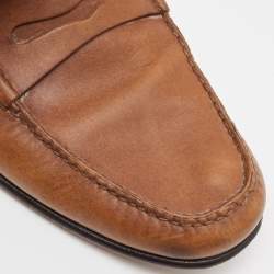 Tom Ford Brown Leather Penny Loafers Size 44