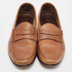 Tom Ford Brown Leather Penny Loafers Size 44