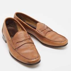 Tom Ford Brown Leather Penny Loafers Size 44