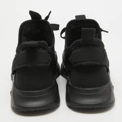 Tom Ford Black Leather and Neoprene Jago Lace Up  Sneakers Size 41