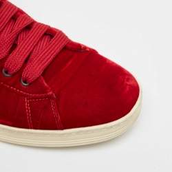Tom Ford Red Velvet Russell High Top Sneakers Size 44