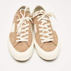 Tom Ford Brown Leather and Suede Cambridge Lace Up Sneakers Size 40