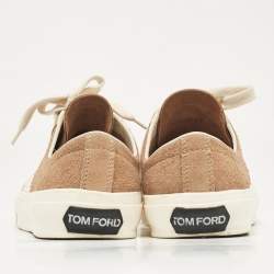Tom Ford Brown Leather and Suede Cambridge Lace Up Sneakers Size 40