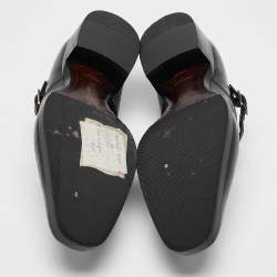 Tom Ford Black Leather Single Flap Monks Size 43.5