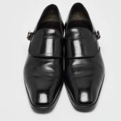 Tom Ford Black Leather Single Flap Monks Size 43.5