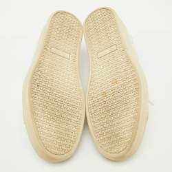 Tom Ford White Leather Perforated Logo Low Top Sneakers Size 44.5