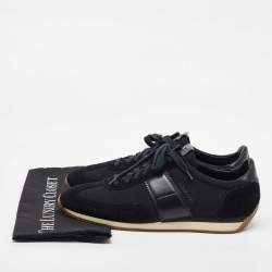 Tom Ford Black Canvas and Suede Low Top Sneakers Size 44