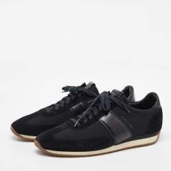 Tom Ford Black Canvas and Suede Low Top Sneakers Size 44