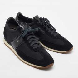 Tom Ford Black Canvas and Suede Low Top Sneakers Size 44
