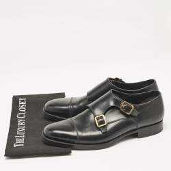 Tom Ford Black Leather Elkan Monk Strap Derby Size 42