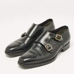 Tom Ford Black Leather Elkan Monk Strap Derby Size 42