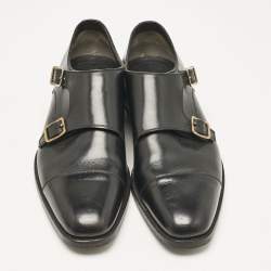 Tom Ford Black Leather Elkan Monk Strap Derby Size 42