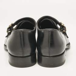 Tom Ford Black Leather Elkan Monk Strap Derby Size 42