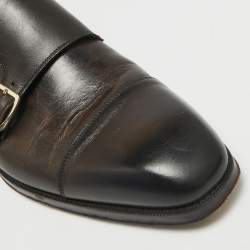 Tom Ford Brown Leather Elkan Monk Strap Derby Size 42