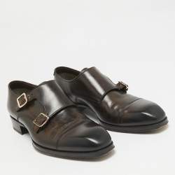 Tom Ford Brown Leather Elkan Monk Strap Derby Size 42